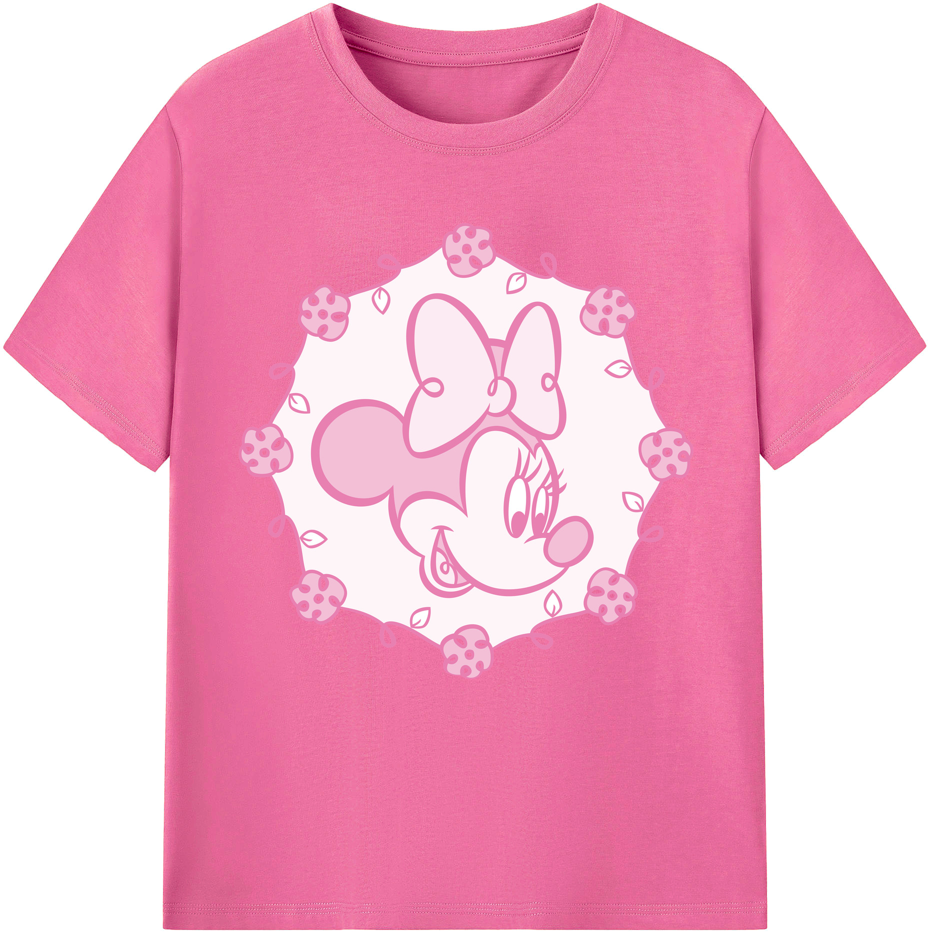 （画像用） ミッキーマウス Mickey Mouse レディースカジュアルプリントTシャツ（綿100％）